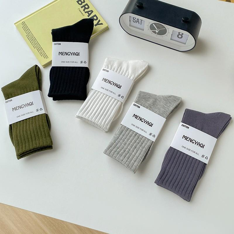 Socks Of The Same Pure Cotton Boneless Medium Tube Socks Sweat-Absorbing Deodorant Sports Cotton Solid Color Stacking Socks