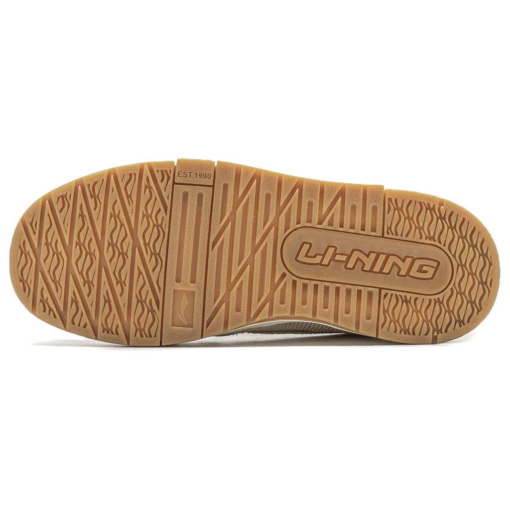 Li Ning 001 Btc Premium Versatile Retro Skate Shoes Non-Slip Shock Absorption Durable Support Low-Top Women Skate Shoes Fog-Khaki AGCU036-1