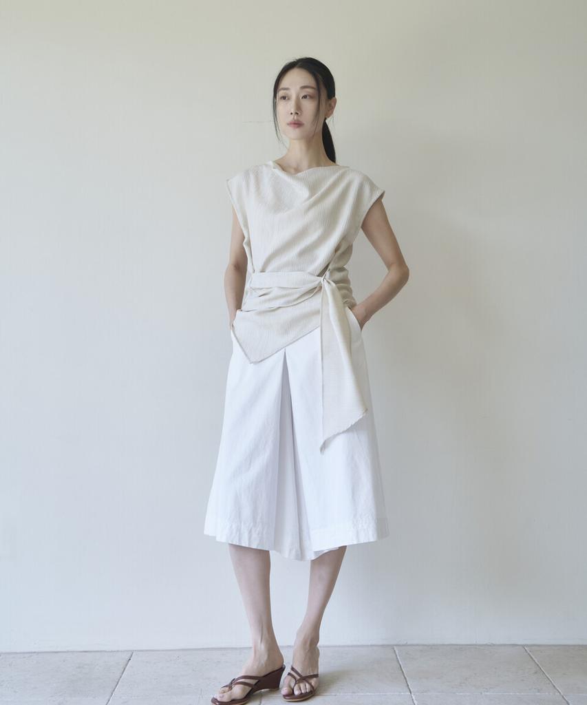 Eima Yur Scarf Asymmetrical Blouse_3Color