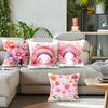 Pink Watercolor Flower Pillowcase Soft Plush Decor Cartoon Floral Plant Cushion Cover For Sofa Home Children Room Pillow Case