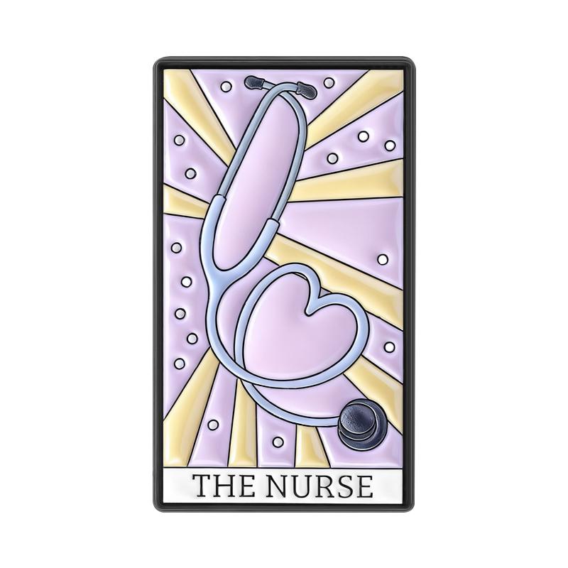 

The Nurse Tarot Card Enamel Pins Custom Stethoscope Brooches Medical Badges Clothes Registered Nurse Jewelry Gift for Friends