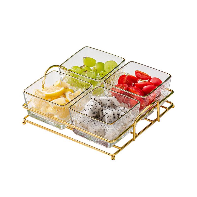 European Style Hammered Glass Divided Serving Dish