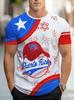 Męskie Koszulki Baseballowe Puerto Rico Nadruk 3D Casualowe Krótki Rękaw Okrągły Dekolt T-shirt Top Letnia Moda Oversize T-shirt Dla Mężczyzn