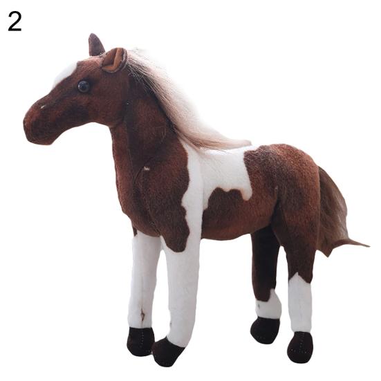 3D Simulation Horse Animal Plush Stuffed Doll Kids Toy Room Decor Photo Props