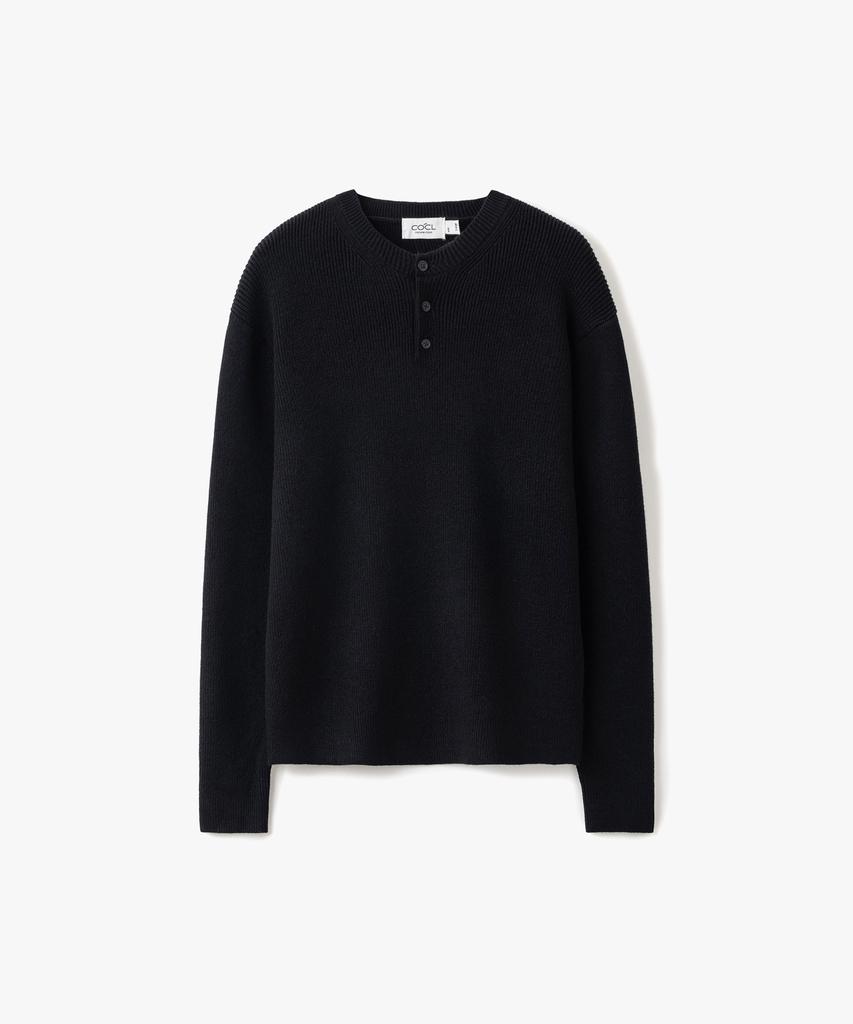 COSTUME O’CLOCK Daily Slim Fit Henley Neck Knit 6 Color Cooskt075
