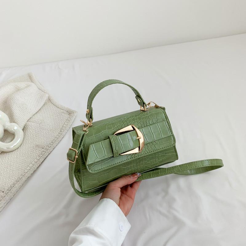 

Chic And Elegant White Small Square Bag With Laser Finish For Fashionable Outings зелений