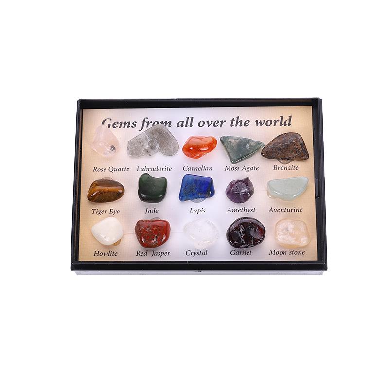 Natural Crystal Mineral Specimens - 15 Varieties Set for Educational Geology and Science Learning