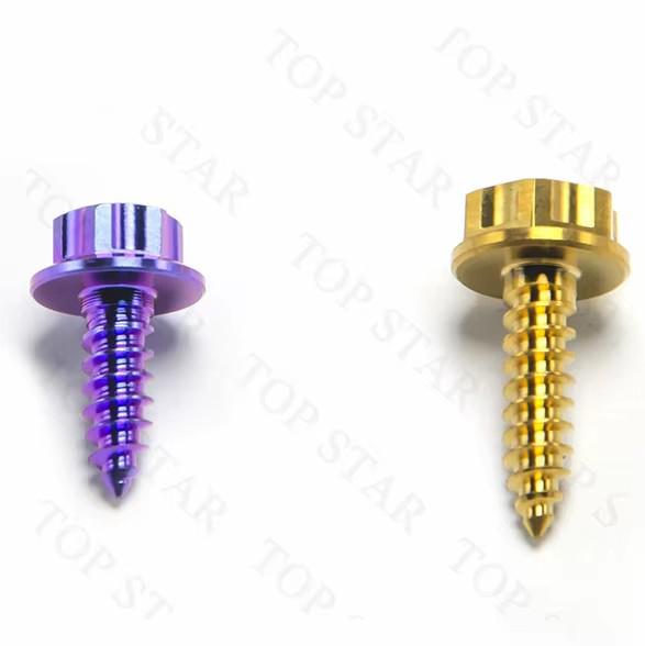 TMJ Gr5 Titanium Bolts Air Filter Bodywork Self-Tapping Screw Flange Head Hex Screw Bolts for Motorcycle Car Bicycle