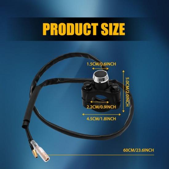 Motorbike Motorcycle Handlebar On/Off+Wire Switch Reset 7/8" Harness Reset Push