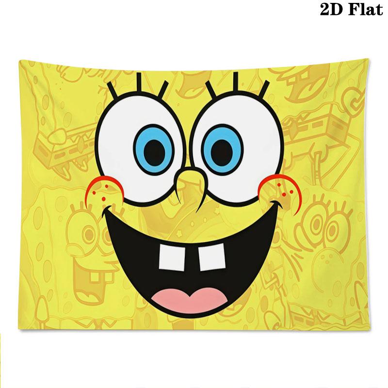 SpongeBob Wall tapestry, aesthetic printed fabric blanket, suitable for bedroom, living room, and home decor.