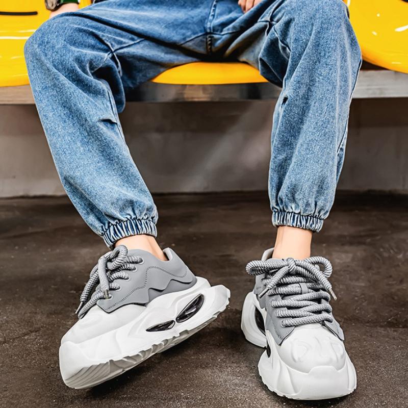 Designer Men's Platform Sneakers Comfortable Soft Sole Heightened Vulcanized Shoe New Non-slip Wear-resistant Running Shoes 2025