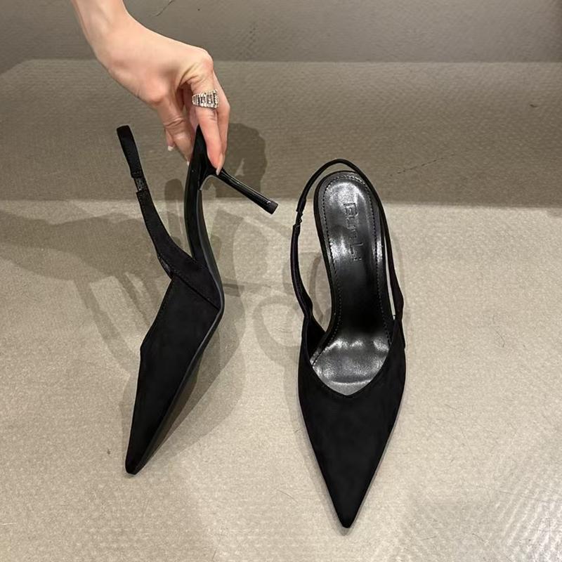 

Мода SUOJIALUN Весна Новый Бренд Острый Носок Женские Сандалии Мода Тонкий Высокий Каблук Уличные Платье Слингбэки Обувь Тонкий Высокий Каблук Туфли 35 чёрный