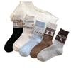 Dot Yarn Wool Socks Women Elk Warm Socks Warm Wool Pile Socks Black