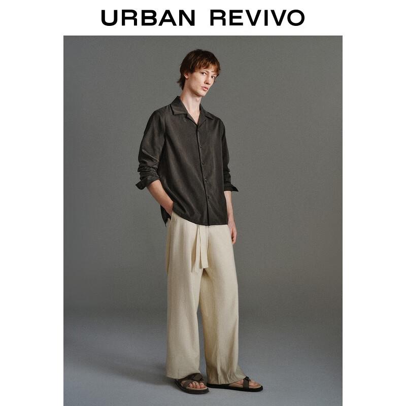 UR Men's Retro Casual Long Sleeve Button-Down Shirt