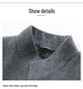 Men's Stand Collar Wool Coat with Detachable Down Liner – Thickened Loose Fit for Autumn/Winter