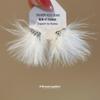 Boucles d'Oreilles Puces Pompon Plume Aiguille d'Argent - Style Mode Européen & Américain Unique Haut de Gamme pour Femmes