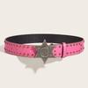 Fashionable Jeans Belt with Buckles All-Matched Design Western Cowgirl Waist Belt Star Rivets Punk Wide Belt Decorations