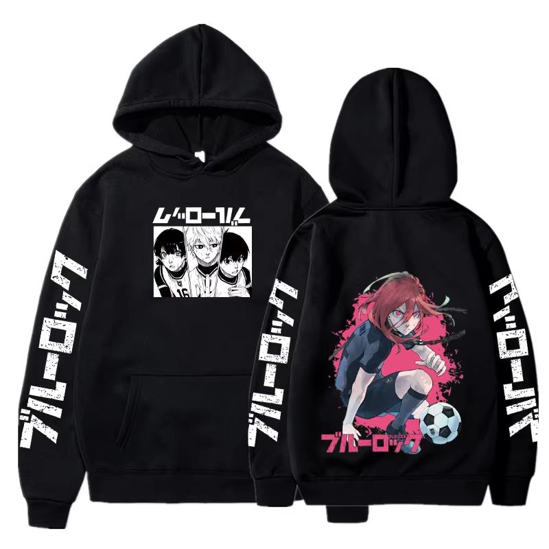 Anime Blue Lock Isagi Yoichi Graphic Print Hooded Men Women Manga Hoodies Plus Size Streetwear Harajuku Unisex Sweatshirt