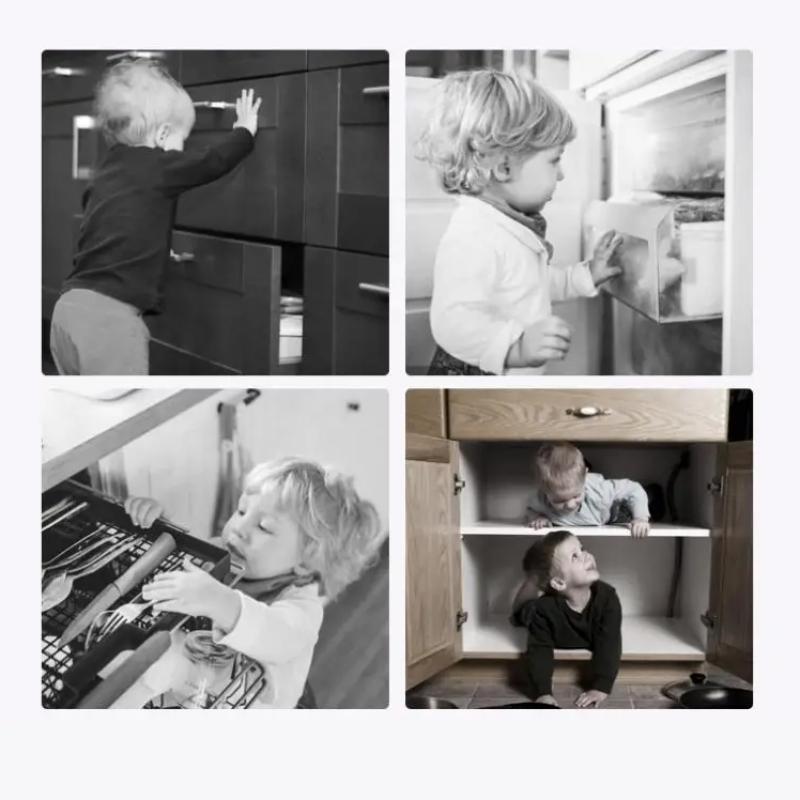 2 PCS Child Safety Cabinet Lock Security Protection Home Refrigerator Safety Buckle Baby Anti-Pinch Hand Drawer Door Locks