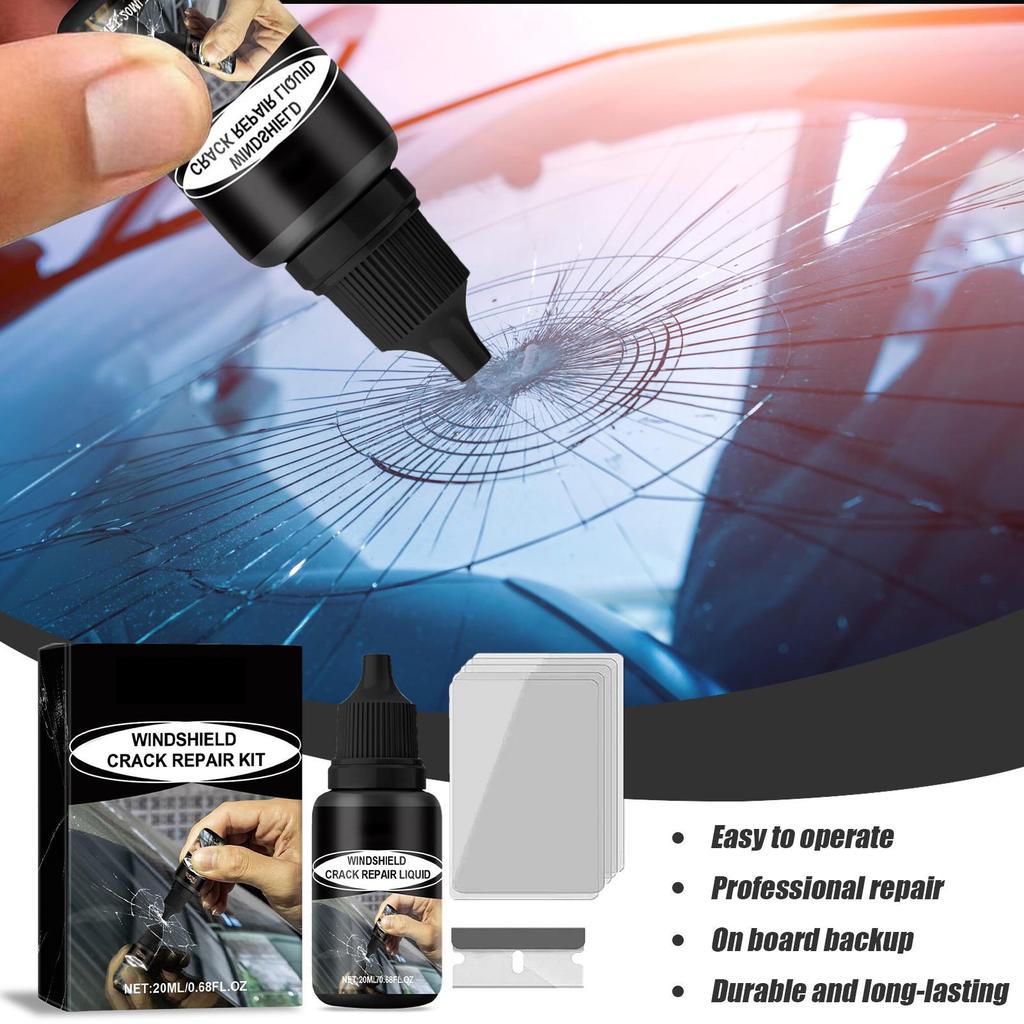 Professional Windshield Repair Kit 20ml Car Glass Crack Chip Fix Liquid DIY Emergency Windshield Repair Tool for Vehicle Glass