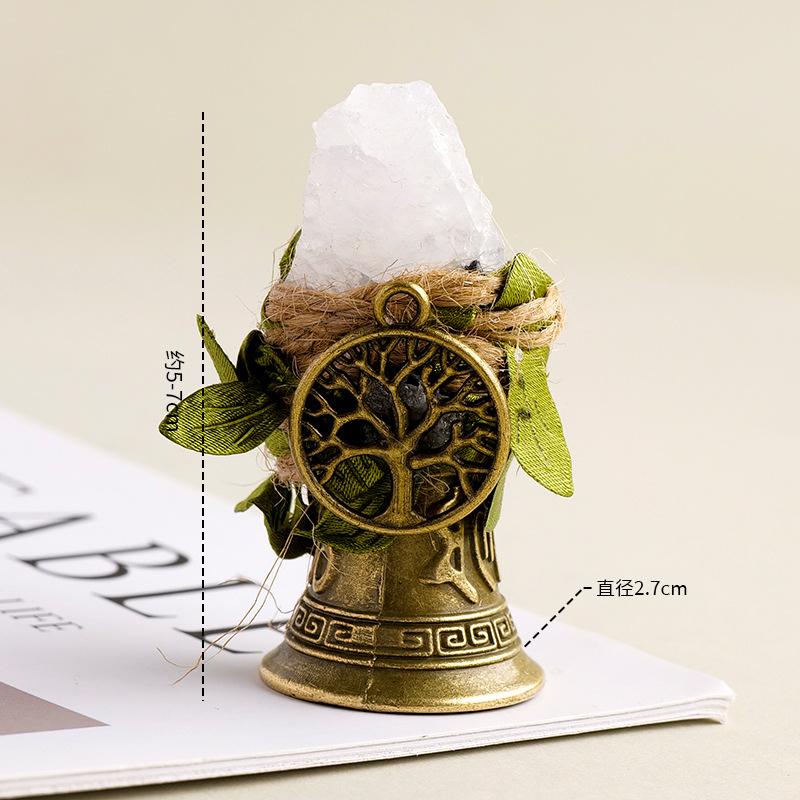 

Creative Hand Ringing Bell Natural Crystal Rolling Stone Crystal Column Bell Halloween Props Atmosphere Decorations Ornament