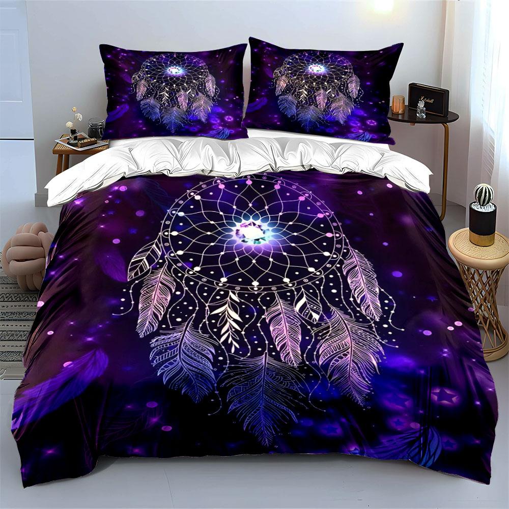 Dreamcatcher Purple Bedding Set Bedding Duvet Cover Set Duvet Cover Pillowcases (1 * Duvet Cover 2 * Pillowcases, without duvet insert)