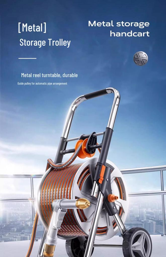 High-Pressure Metal Hose Reel for Car Wash & Garden Watering