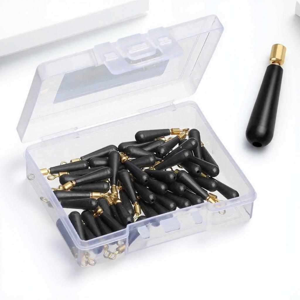 50pcs Drift Fishing Float Seats Copper Head Rubber Bobber Holder for LED Floats Anti-Tangle Rotating Buoy Seat