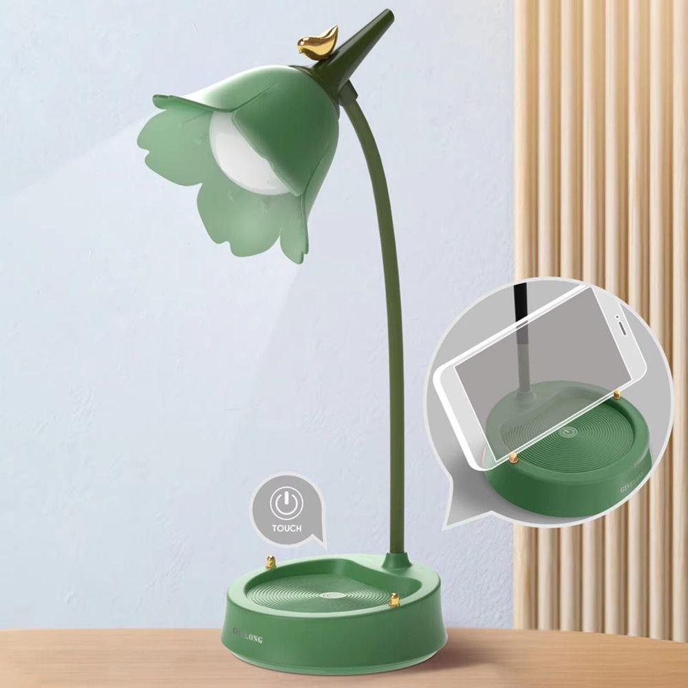 Adjustable LED Desk Lamp Touch Control Bedside Reading Lamp Flower Shaped Lamp  Study Office