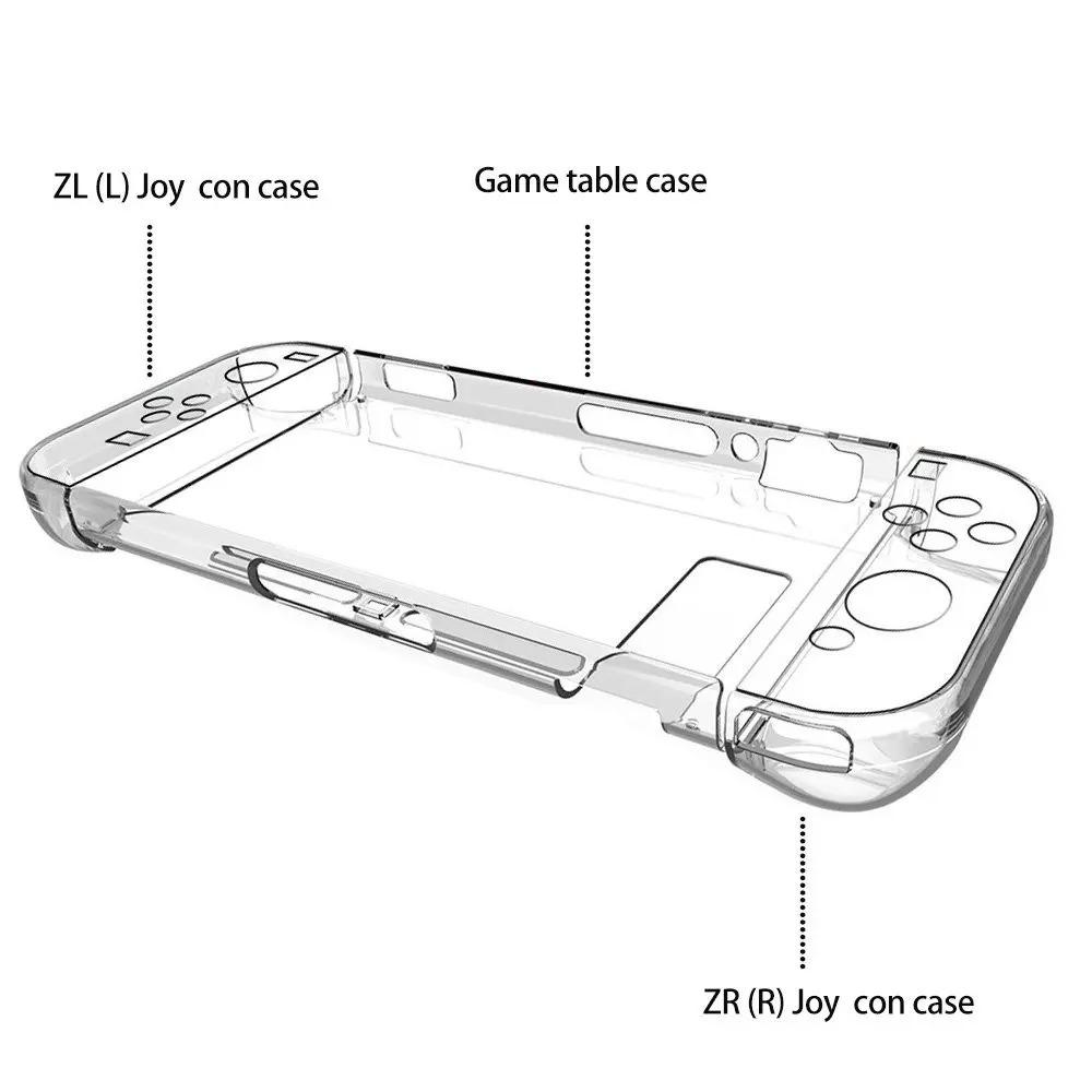 Transparent Crystal Clear Hard Case Shell Cover Protective for Nintendo Switch NS Console Joy-Con Handle Grip Game Console