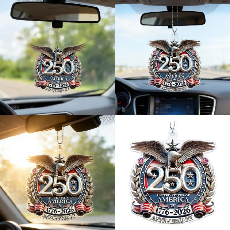 Decorative Acrylic Car Hanging Charm 250th Anniversary Pendant for Vehicle, Home & Office Multifunctional Gift
