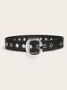 Fashion Color Solid Large Metal Buckle Decoration Women Casual Belt Wide