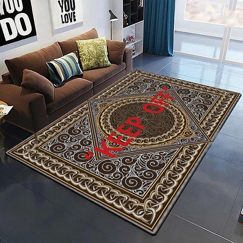Keep Off Pattern Dekorativer quadratischer Teppich Modernes Haus Wohnzimmer Boden Matte Schlafzimmer Teppich Kunst Poster Matte Fans Geschenk Alfombra