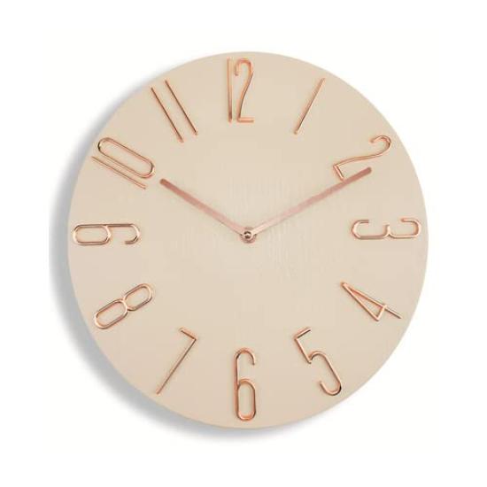 Wall Woodgrain Cute Clock, Beige, Silent, Analog, Dial, Antique, Scandinavian, Stylish,