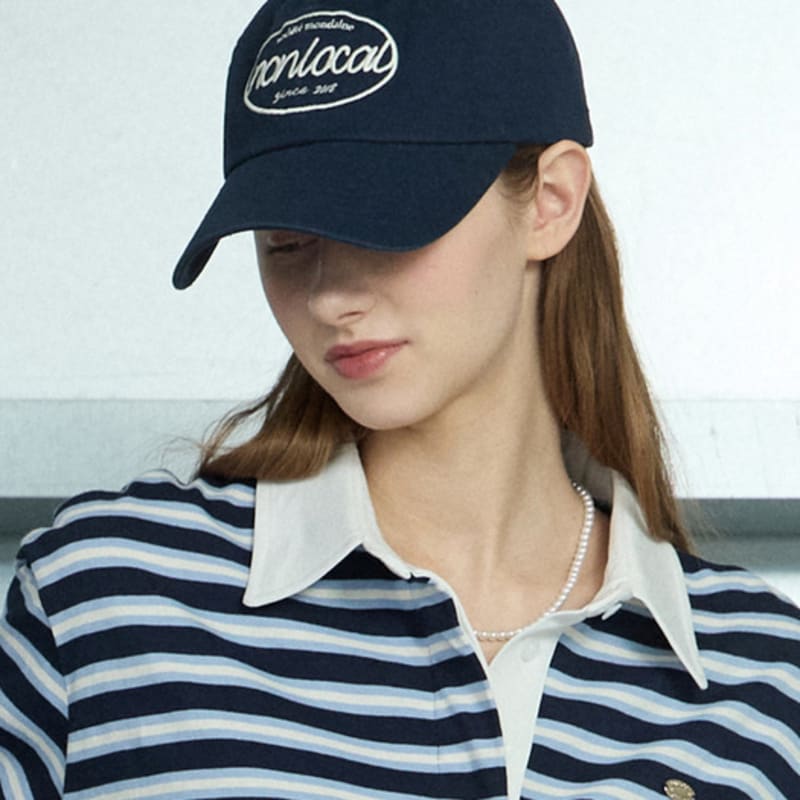 

NONLOCAL Logo Embroidery Ball Cap - Navy Navy_FREE