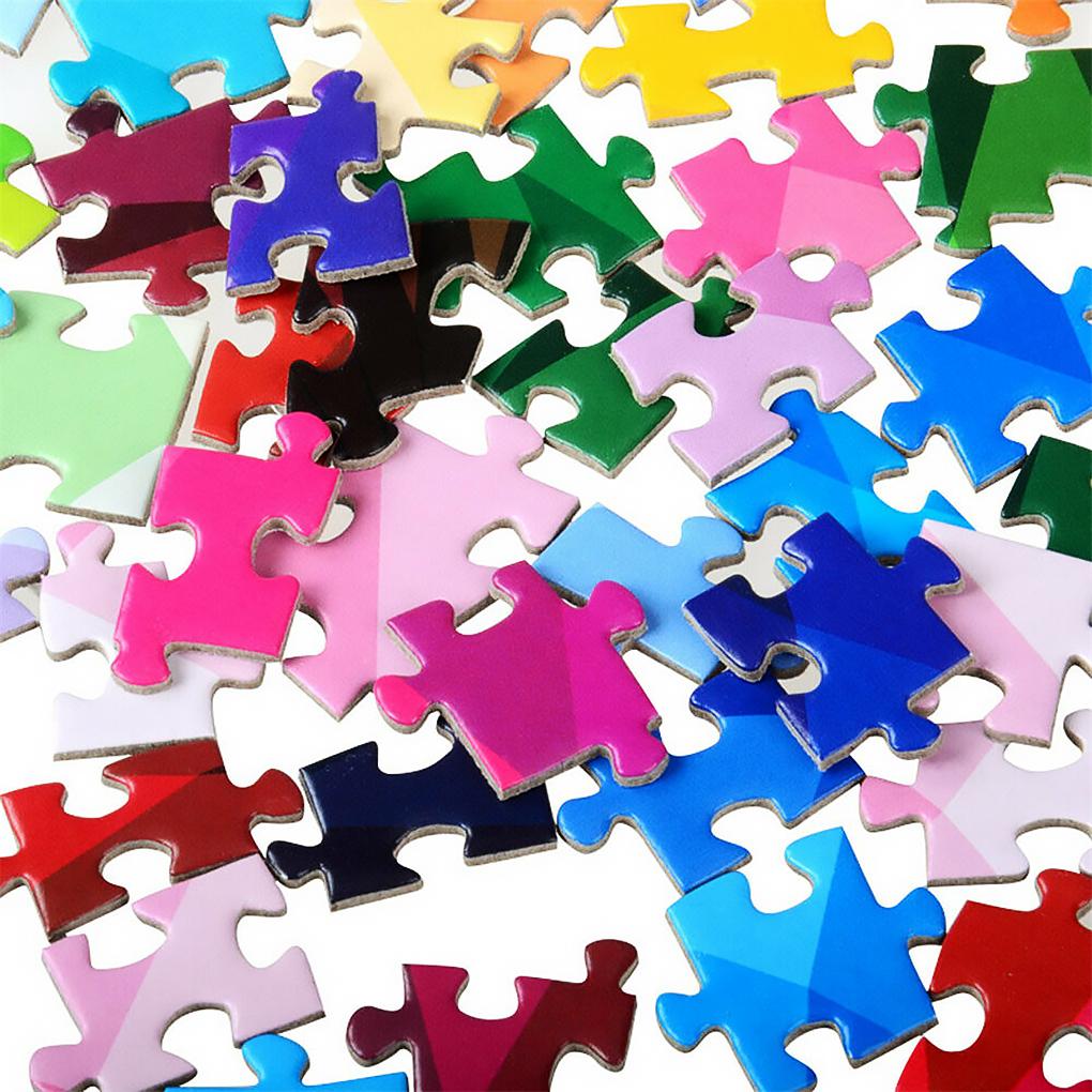 1000 Pcs/set Colorful Rainbow Round Geometrical Photopuzzle Adult Kids DIY Educational Toy Jigsaw Puzzle Paper