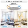Sofucor 46 cm Samll Ceiling fan with light and Remote control – modern bladeless design for bedroom, kitchen and dining room
