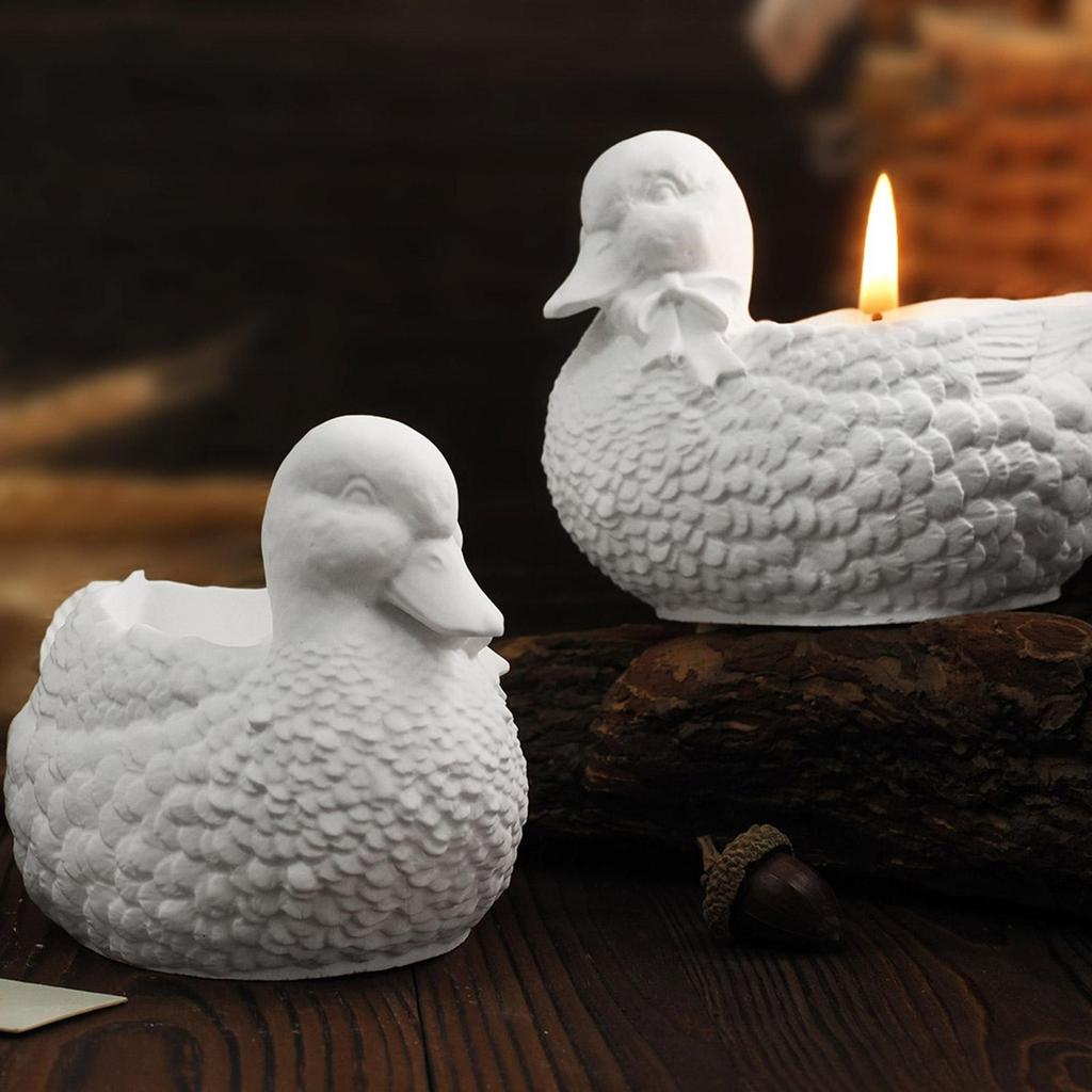 Silicone Crafting Mold Elegant Duck Shape Candle Holders Moulds Candle Organizers Moulds Suitable for Hand-Making
