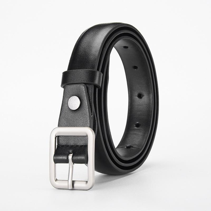 Womens Pu Leather Belt With Square Alloy Buckle For Casual And Office Wear