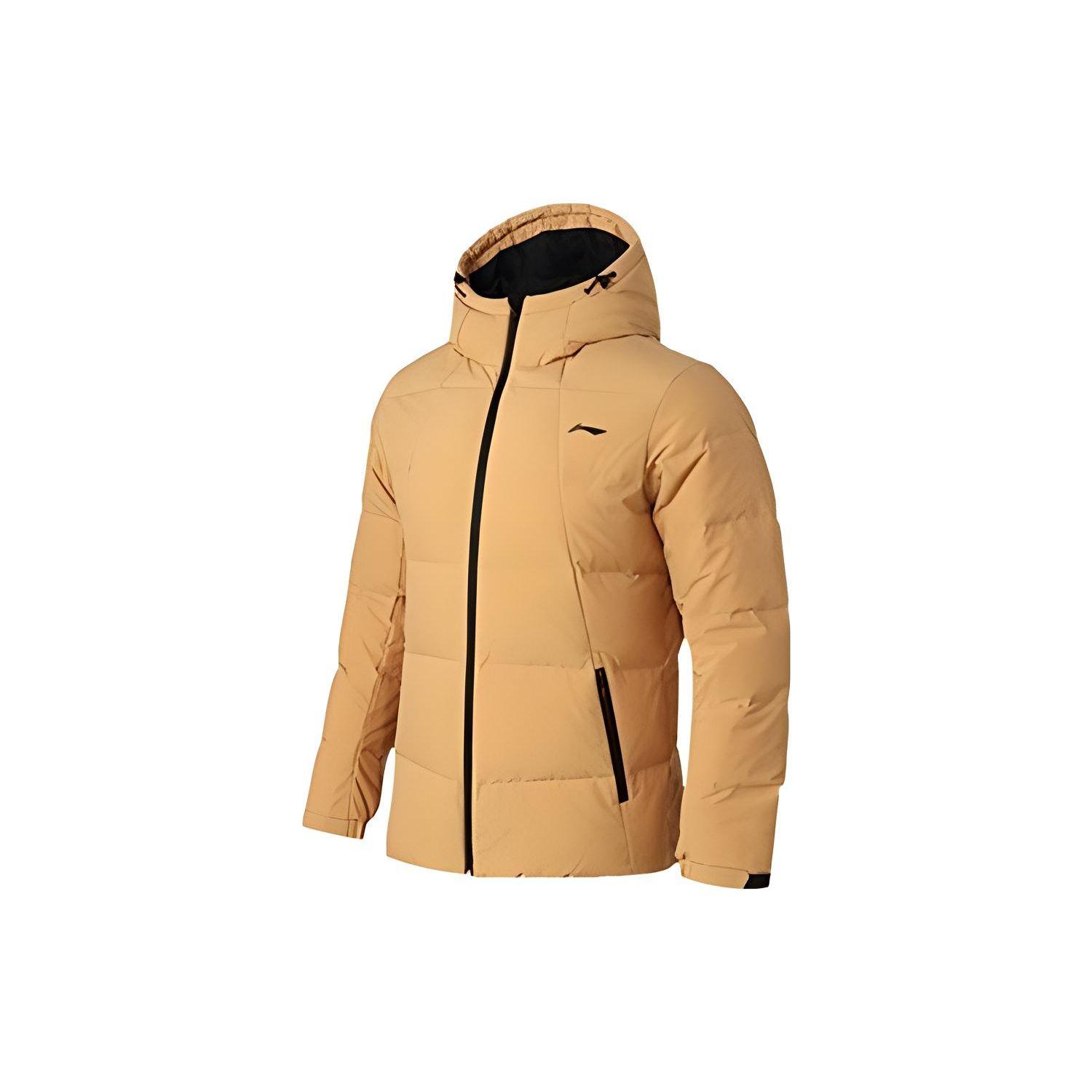 

Li Ning Training Series Letter Warm Hooded Down Jacket Men Outerwear Brown AYMQ055-9 XXL