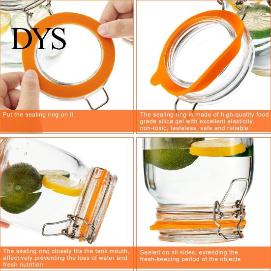 Mason Jar Silicone Ring 10 Pcs/Set Seals Gaskets Easy to Replace Food Grade Environmentally Friendly Portable Sealing Rings Leak Proof O Shape No Odor