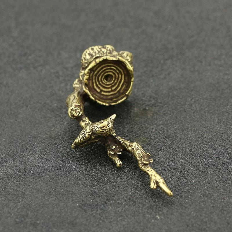 Antique Copper Plum Tree Branch Decoration Creative Animal Tree Stump Incense Burner Home Office Office Desk Decoration