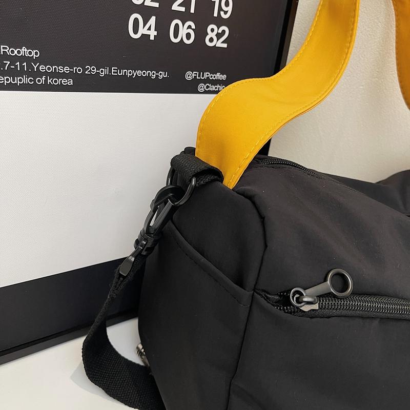 Sports Style Large Capacity Fitness Bag Contrast Color Design Shoulder Crossbody Bag Pillow Bag