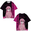 Anime Manga T-skjorter Bocchi The Rock 3D Print Streetwear Menn Kvinner Mote Oversized kortermet T-skjorte Barneskjorter Topper Klær