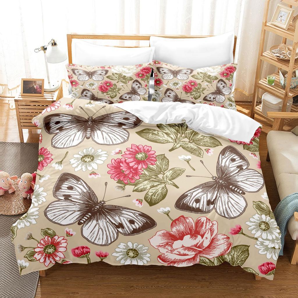 Grinding Three-Piece Butterfly Series 3D Digital Printing Bedding Kit Factory