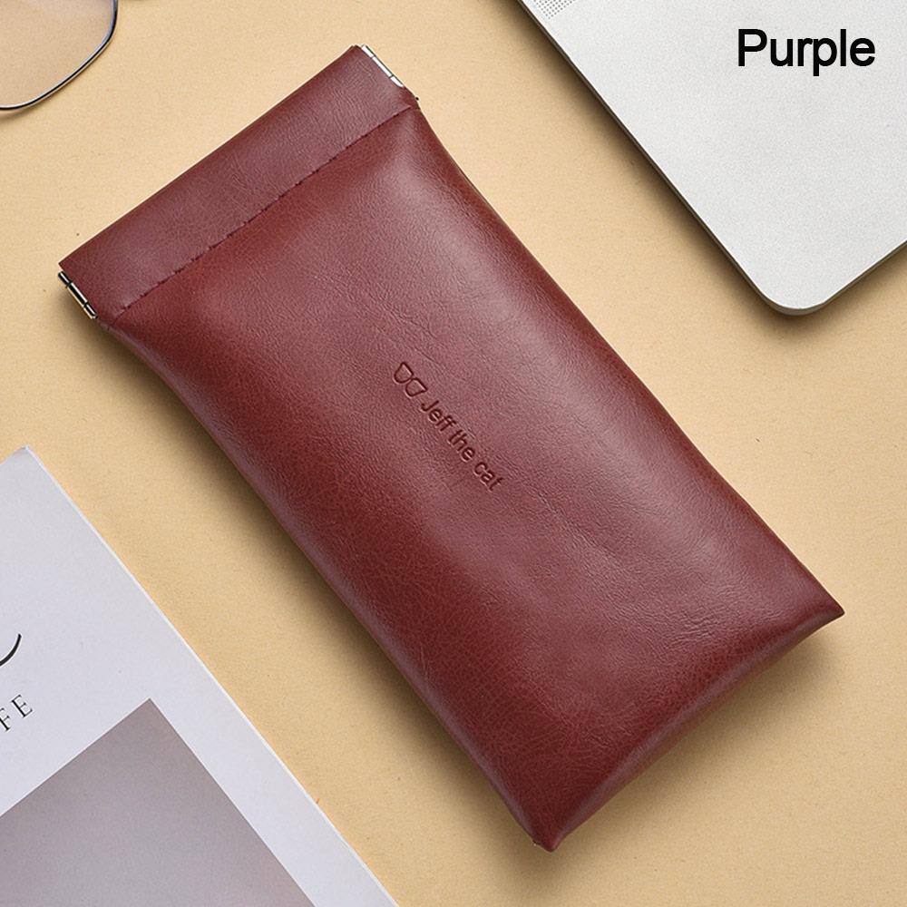 

Мягкий кожаный чехол для солнцезащитных очков PU Водонепроницаемая сумка Чехол Новые сумки для хранения очков фиолетовый