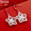 Exquisite And Romantic Openwork Flower Earrings In 925 Sterling Silver - Fashionable Banquet Jewelry