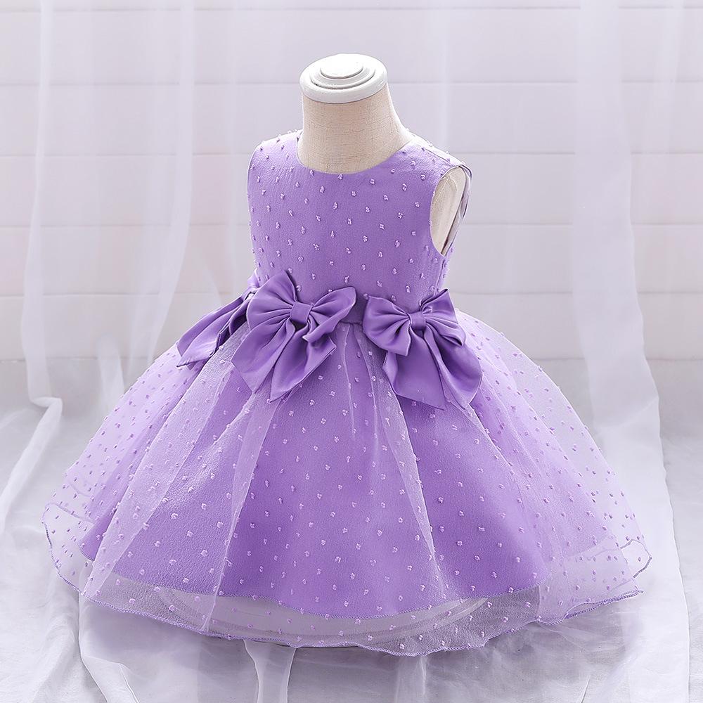Neujahrskleid Kleinkind Baby Mädchen Kleid Große Schleife Taufe Kleidung für Kinder Erstes Jahr Geburtstag Party Hochzeit Tutu Kleid Taufkleid