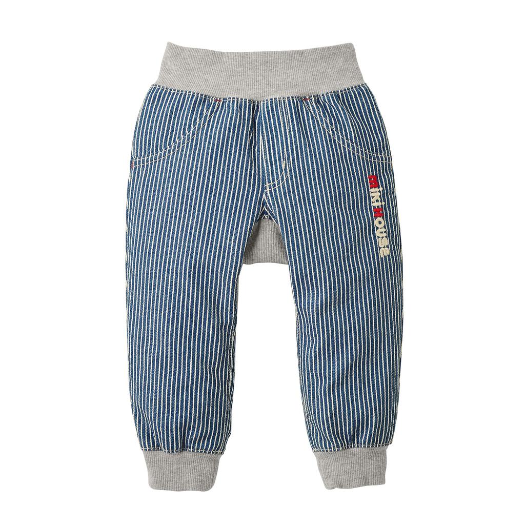 Long Made in Baby Navy x White [MIKI HOUSE] Kalhoty, Kalhoty, Kalhoty, Logo, Stretch, Japonsko, Chlapci, Dívky, Miminka, Děti, Dětské Oblečení, Oblečení,