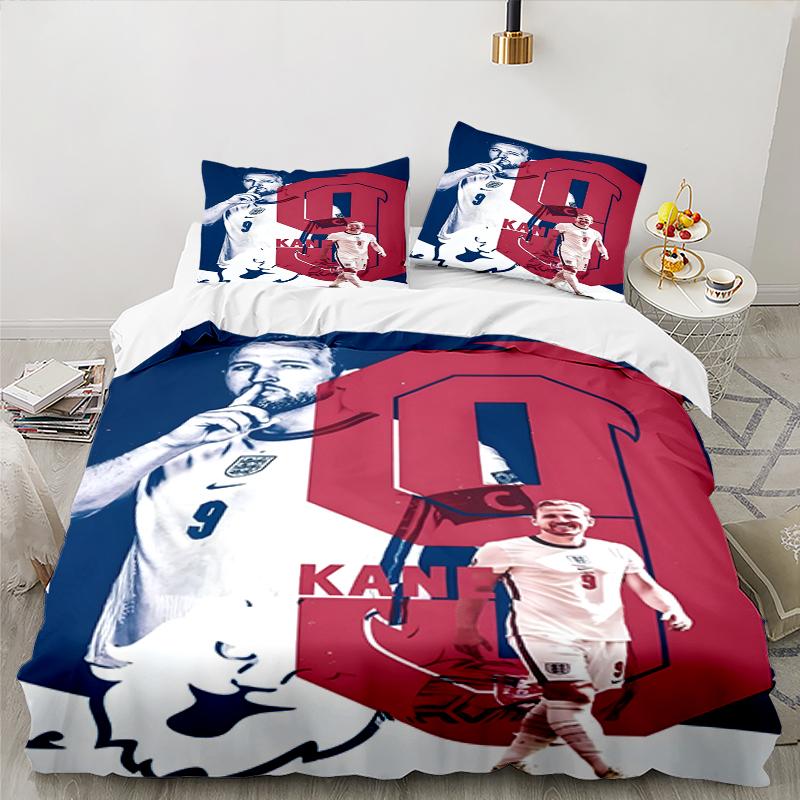3PCS Football Player Kane  Bedding set,Ideal for1pc Duvet Cover And 2pcs Pillowcases Perfect for Christmas gift,Ideal for Bedroom, Dormitory